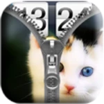 cat zipper screen lock android application logo